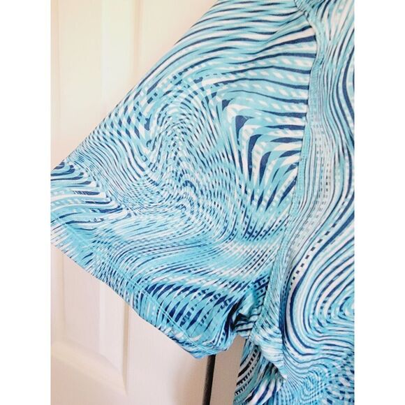 Reel Legends XL Women's Shirt Striped Light Blue White Keep It Cool Perform SS - Picture 6 of 6
